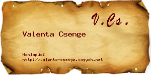 Valenta Csenge névjegykártya